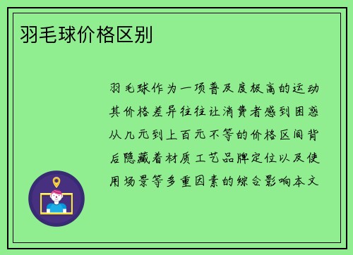 羽毛球价格区别